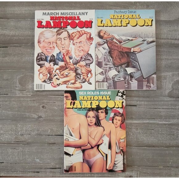 Vintage National Lampoon Magazine Lot Of 3 Issues1980s Humor Collectible - Picture 1 of 13